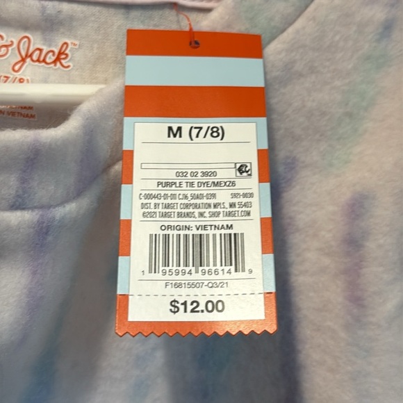 Cat & Jack Medium Girls Purple Tie-Dye Pullover Sweater - Picture 7 of 7